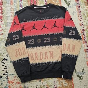 Jordan Essentials Sweatshirt Mens Small Red Black Sweater Pullover - FD7464-687